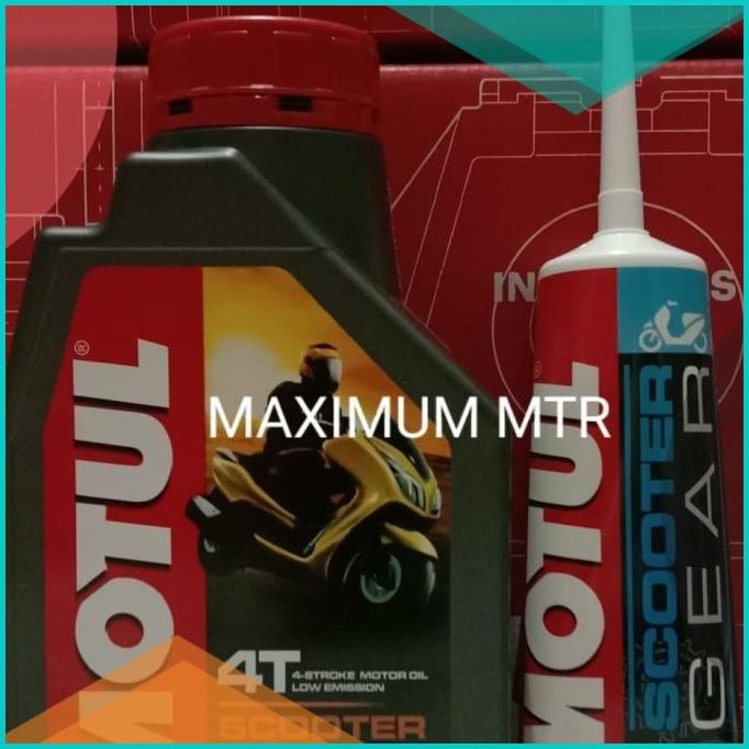 PAKET OLI MOTUL 1 BTL SCOOTER POWER 5W40 1L - 1 BTL GARDAN MOTUL 20JV