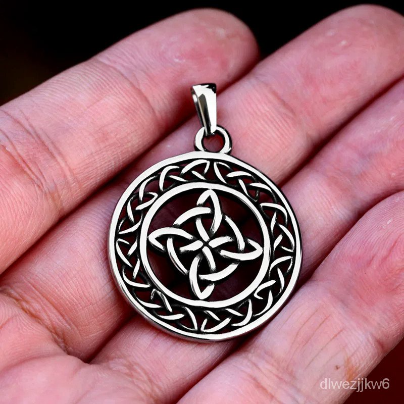 Kalung Liontin Simpul Antik Baja Tahan Karat Viking Kalung Liontin Pria Nordic Odin Trinity Viking R