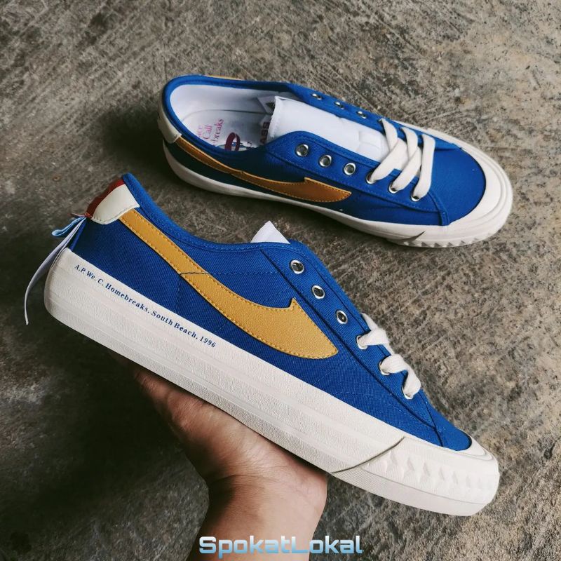 Sepatu Compass X Unkl 347 Low Desain No.1 Blue Yellow Size 39 - 44 Original BNIB Fullset