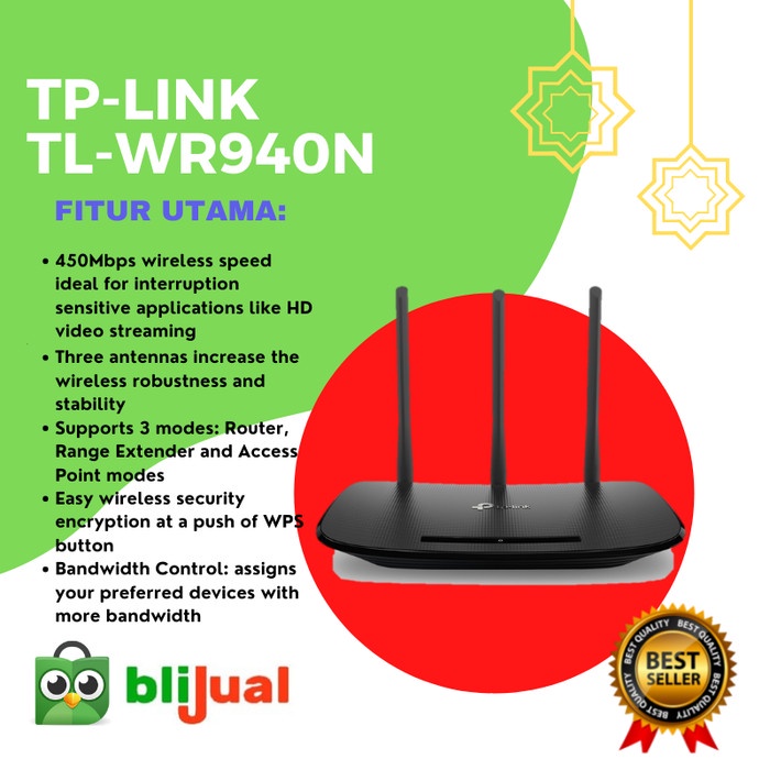 TP-LINK TL-WR940N 450Mbps Wireless N Router WR940N