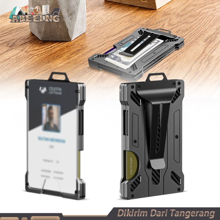 

Dompet Kartu Anti RFID Card Holder Wallet Serat Karbon Dompet Modern