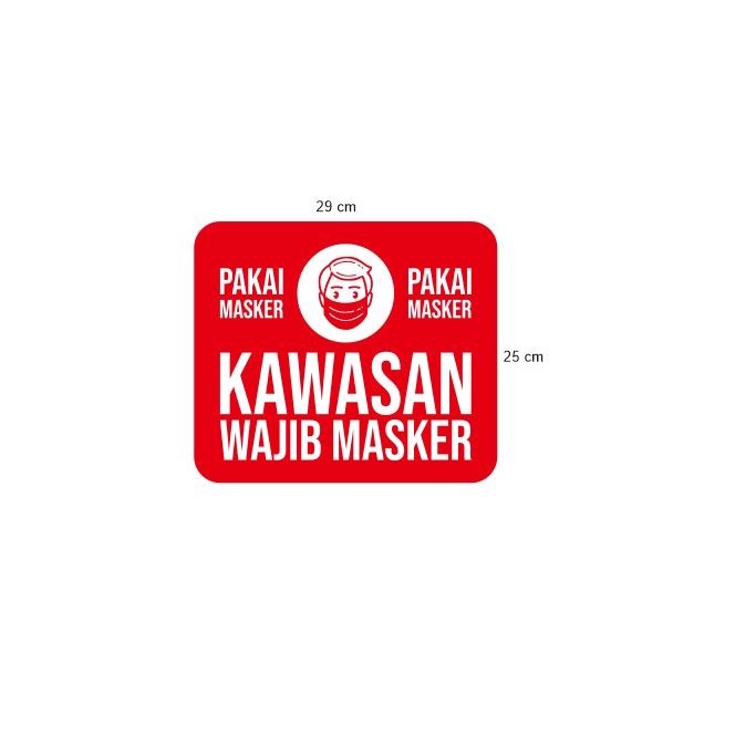 

Terlaris - Stiker Vinyl Kawasan Wajib Pakai Masker Safety Sign Cegah Covid 19 Big