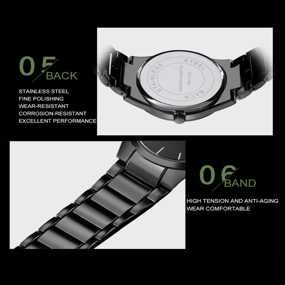 Hannah Martin 17551 Jam Tangan Pria Analog Stainless Steel Hannahmartinos