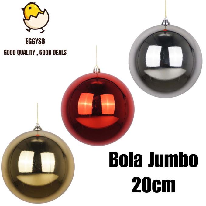 Bola Natal Jumbo 20Cm Bola Besar Hiasan Natal Christmas Dekorasi