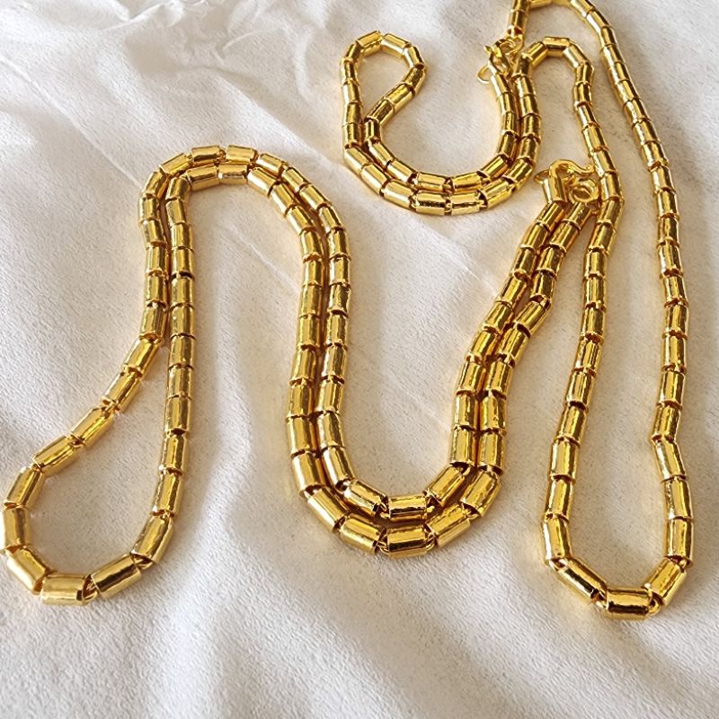 Kalung Bambu Lapis Emas 24k