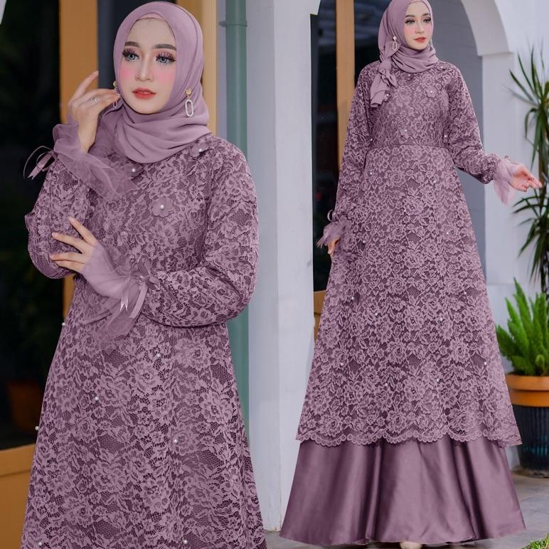 SNT5 New Produk Bellona Baju Gamis Full Brukat Gamis Remaja Dewasa Gamis Brukat Premium/Ukuran S-M ,