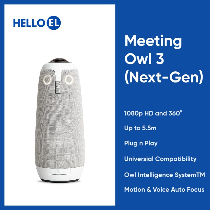 OWL LABS MEETING OWL 3 NEXT GEN VIDEO CONFERENCE MIC CAMERA SPEAKER