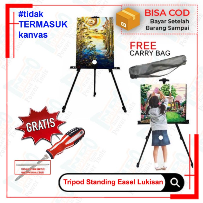 

Stand Lukis Standar Holder Papan Kanvas Tripod Easel Melukis Standing
