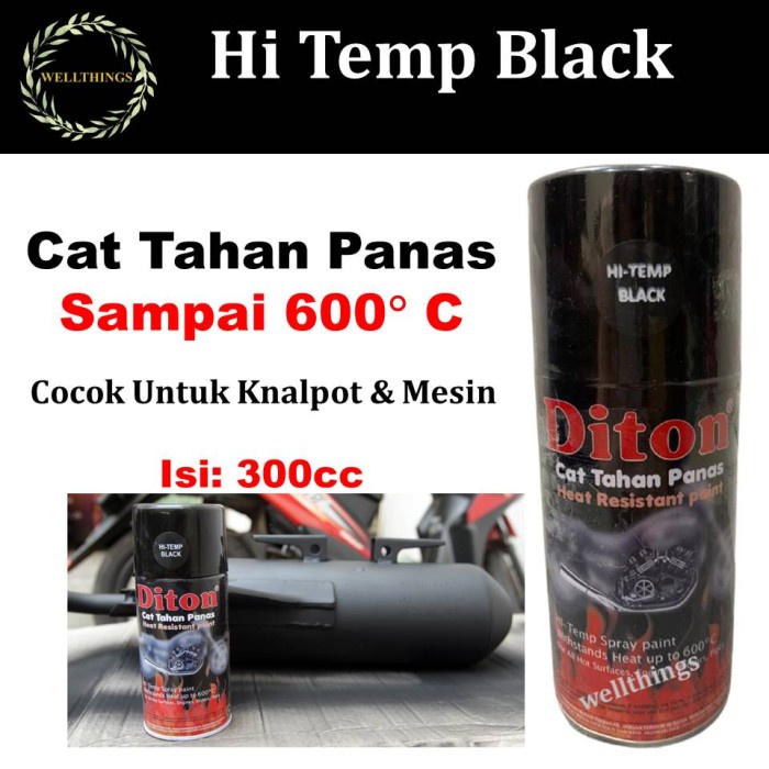 CAT PILOX DITON TAHAN PANAS HI TEMP BLACK HITAM KNALPOT MOTOR