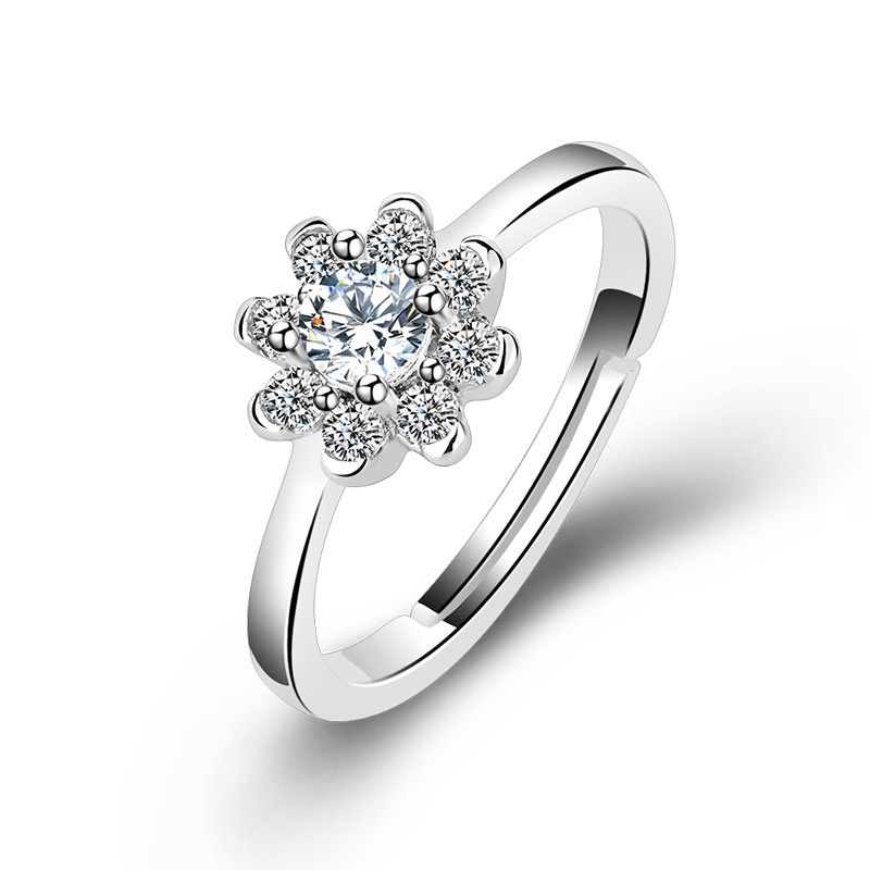 Cincin Wanita Aesthetic Korea Titanium Stella Silver Adjustable