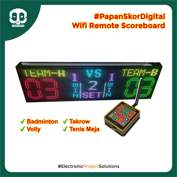 Papan Skor Digital Remot Wifi - Scoreboard