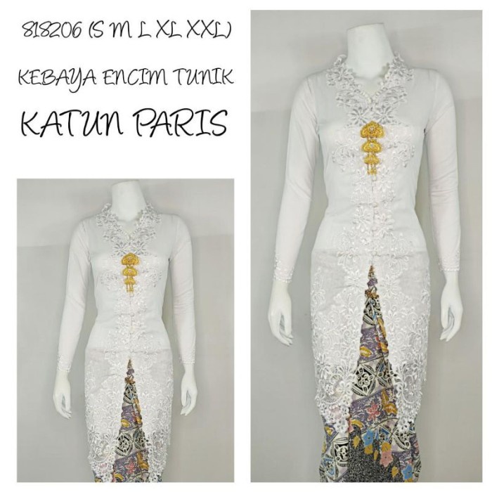 INDAH KEBAYA ENCIM TUNIK LENGAN PANJANG BORDIR SENADA KATUN PARIS