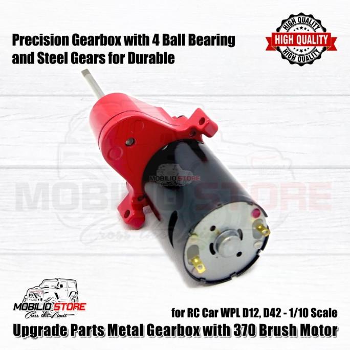 Upgrade Part Metal Gearbox Gear RC WPL D12 1/10 with 370 Brushed Motor
