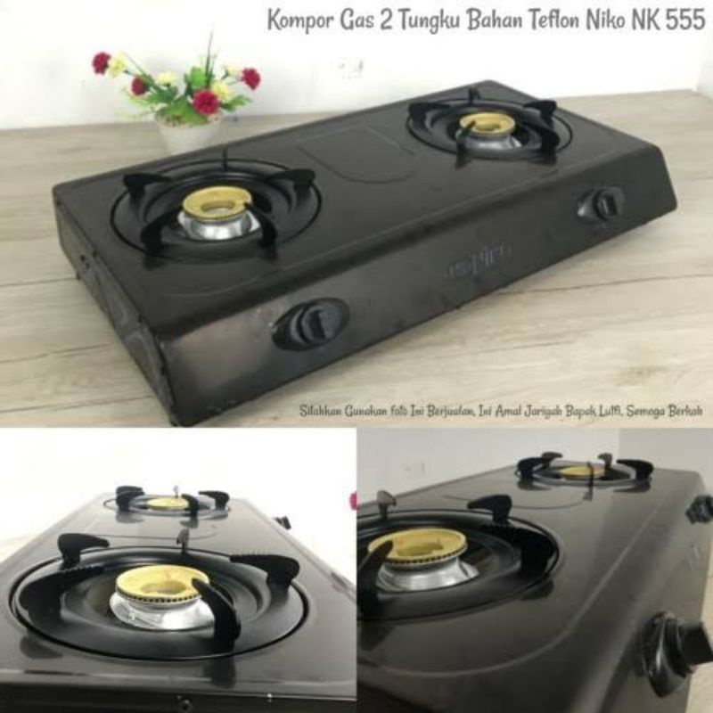 Niko Kompor Gas 2 Tungku Teflon Nk-555