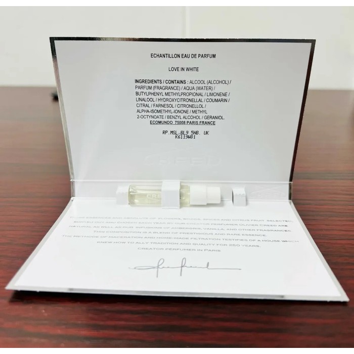 OCacaca- Parfum Creed Love In White 2,5ml Women (Vial)