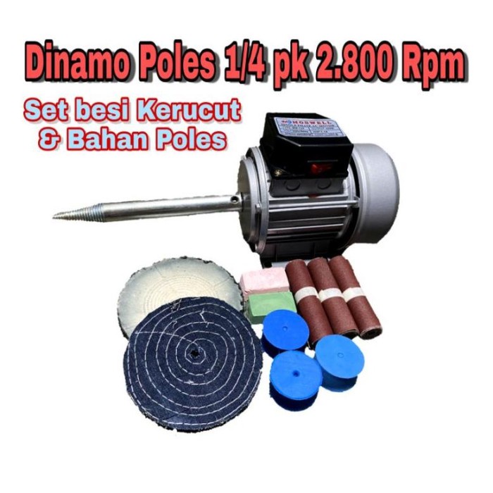 JM- Paket Dinamo Poles 1/4Pk 2800Rpm Set As Kerucut & Bahan Poles