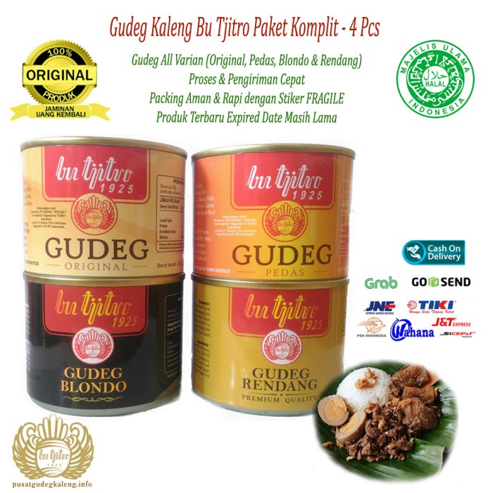

Promo Gudeg Kaleng Bu Tjitro Paket Komplit