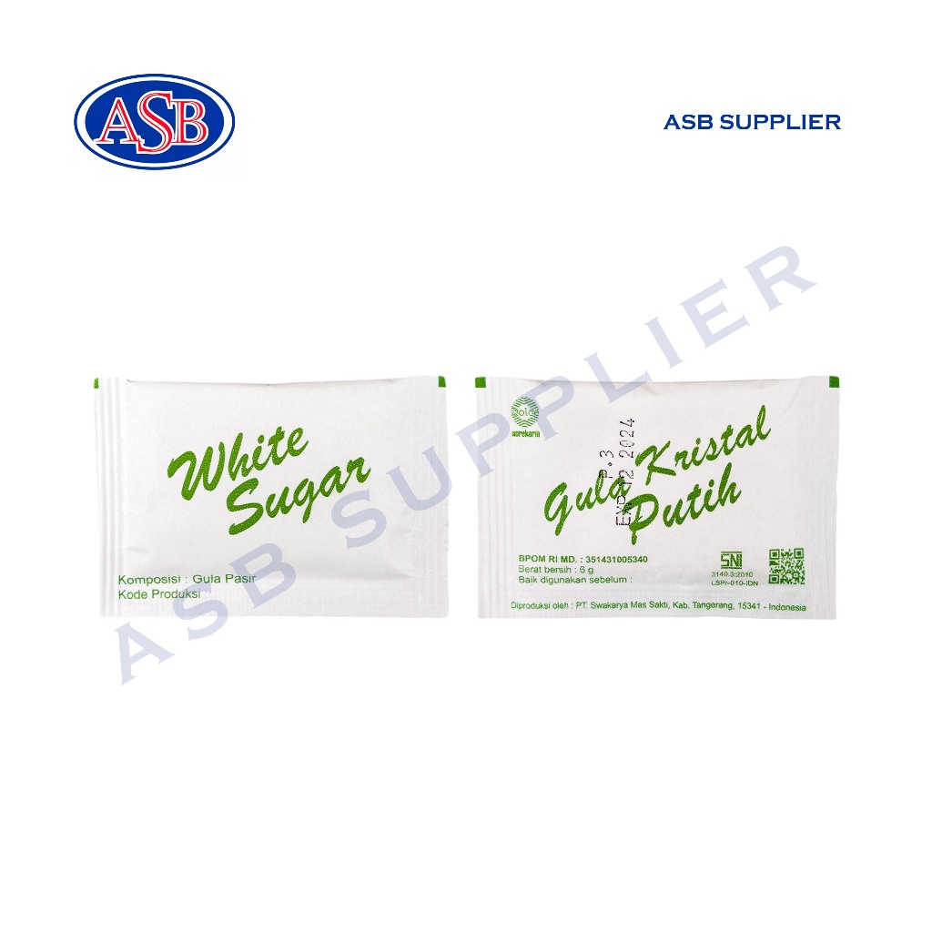 

White Sugar Sachet / Gula Putih Saset (250 Pcs)