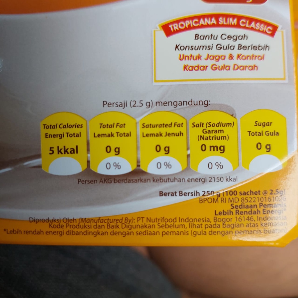 

Slim Sweetener Classic / Diabtx 50 Sachet