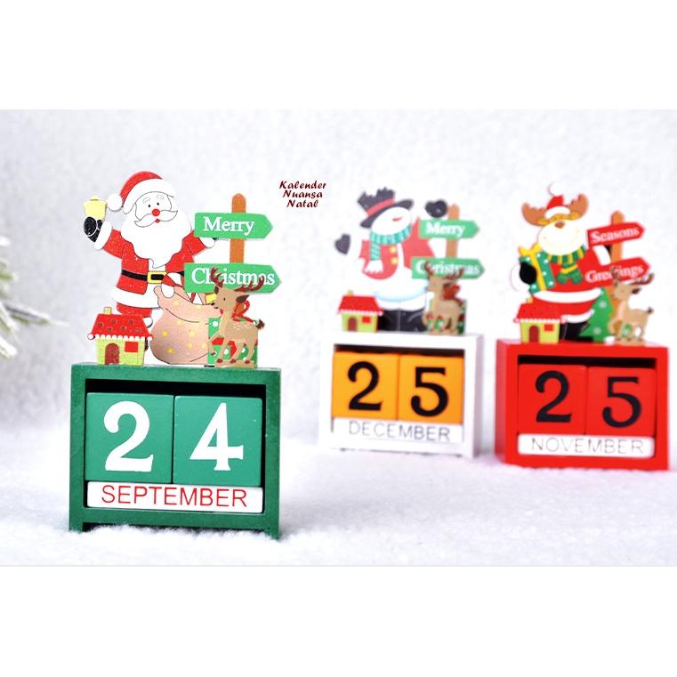 

12.12 Big Sale Motif Natal Kalender Unik Bahan Kayu Tanpa Batas Kado Hadiah Christmas Original