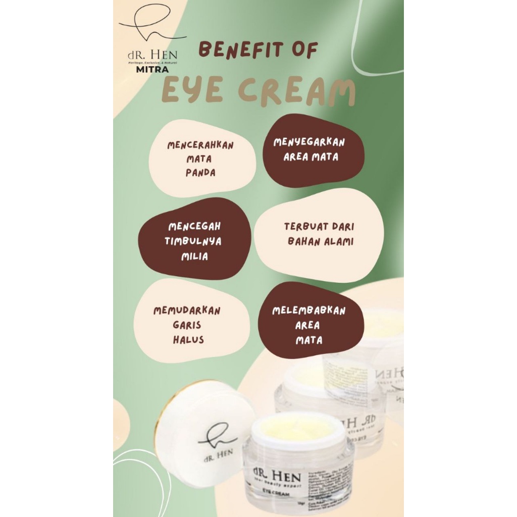 Dr Hen - Eye Cream Bpom By Dr. Richard Lee