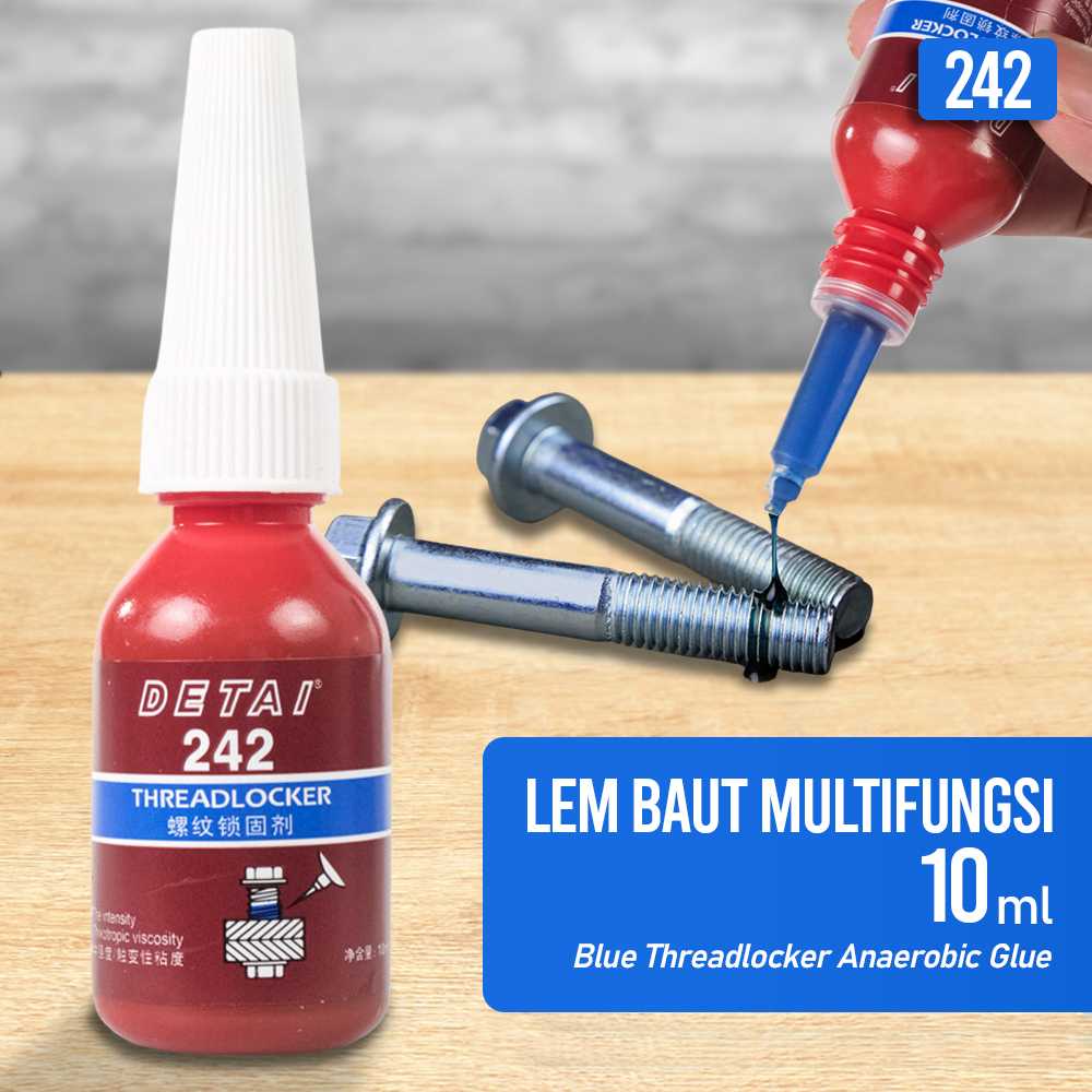 

DETAI Lem Baut Multifungsi Blue Threadlocker Anaerobic Glue 10ml - 242