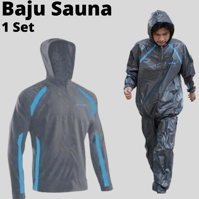 Jaket Sauna Pria Wanita Jumbo Baju Pakaian Fitness Olahraga Lari