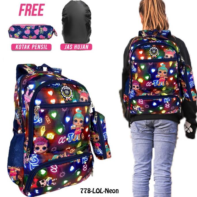 Tas Sekolah Remaja Ransel ABG Perempuan Ransel Anak Sekolah Import LOL