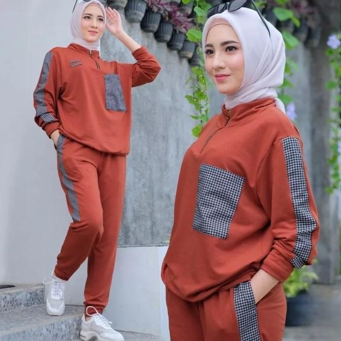 Set Sporty Baju Setelan Olahraga Wanita Muslimah PREMIUM