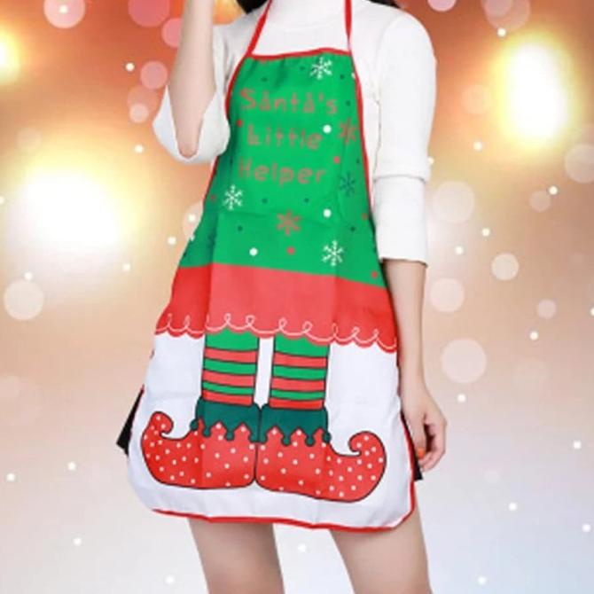 

Kostum Apron Natal Murah Hadiah Celemek Santa Rusa Snowman Hadiah Gift Stok Terbatas