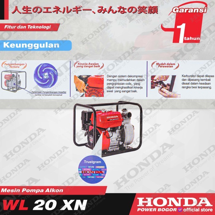 Baru Honda Mesin Pompa Air Alkon Wl 20 Xn 2 Inch Water Pump Wl20Xn Murah