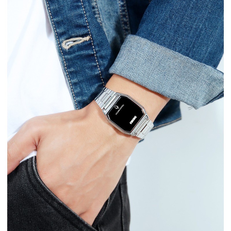 Skmei 1679 Jam Tangan Wanita Digital Layar Sentuh Tali Stainless Mgos