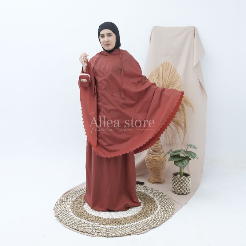 Mukena traveling mini pouch parasit Korea polos