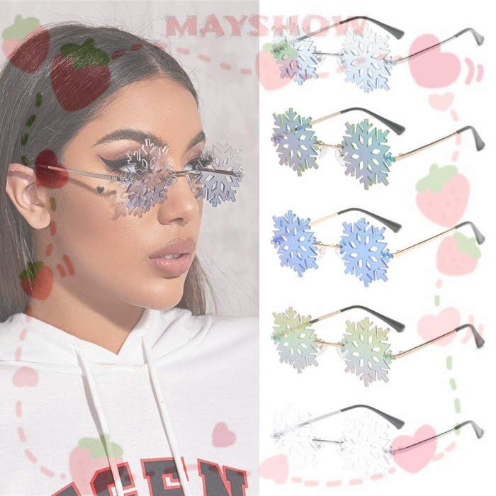 

New Kacamata Snowflake Gaya Untuk Dekorasi Pesta Natal Limited Stock
