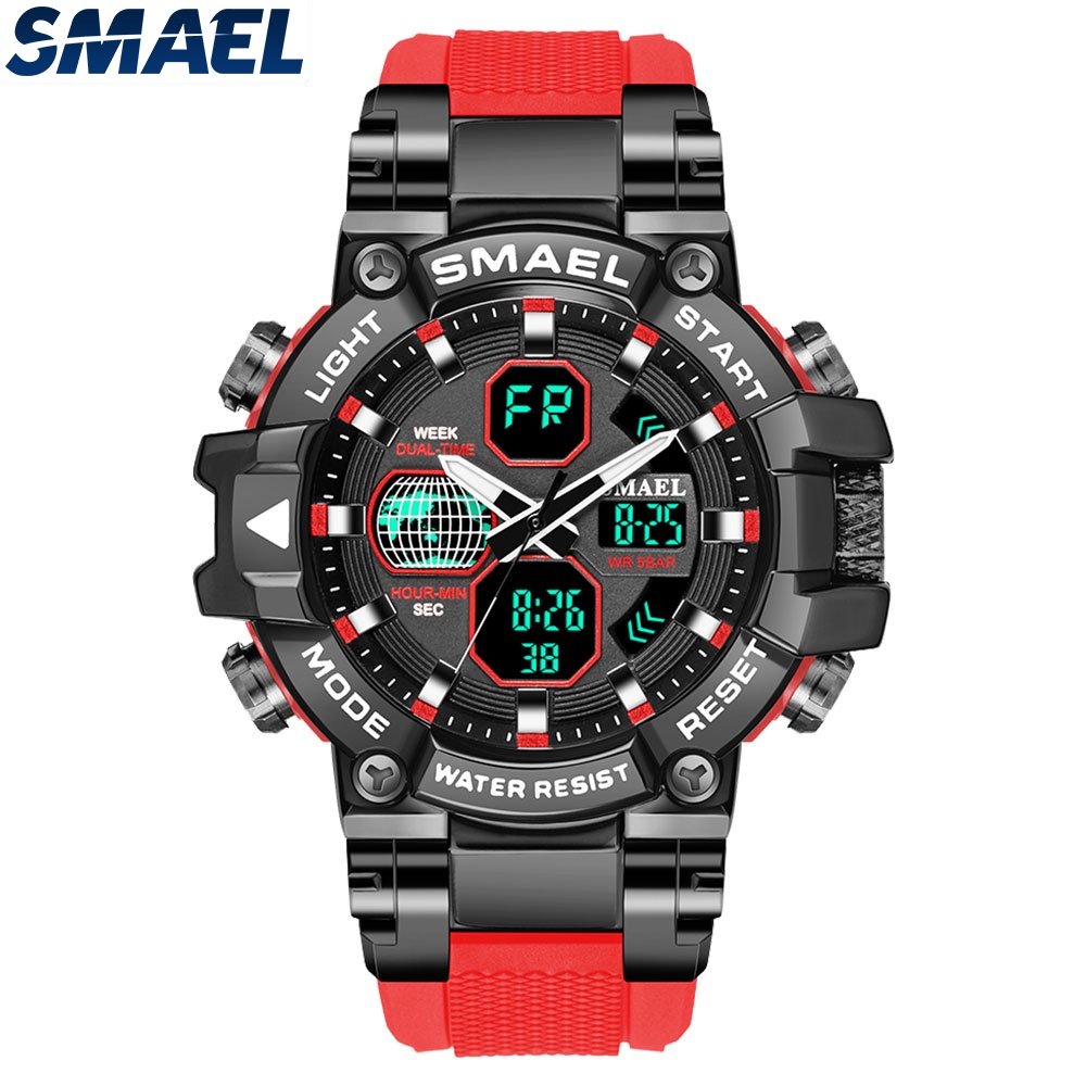 [NEW COLLECTIONS] BEST SELLER SMAEL Sport 8027 Original Jam Tangan Pria Double Time, Jam Tangan Pria