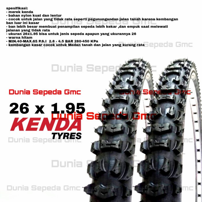 BAN LUAR 26 X 1.95 KENDA MTB FEDERAL UNITED POLYGON XC KEMBANGAN TEBAL ORIGINAL