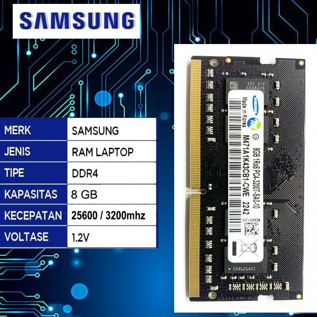 Memory Ram Laptop Samsung 8Gb Ddr4 3200 Mhz Ram Sodimm - 8Gb Ddr4