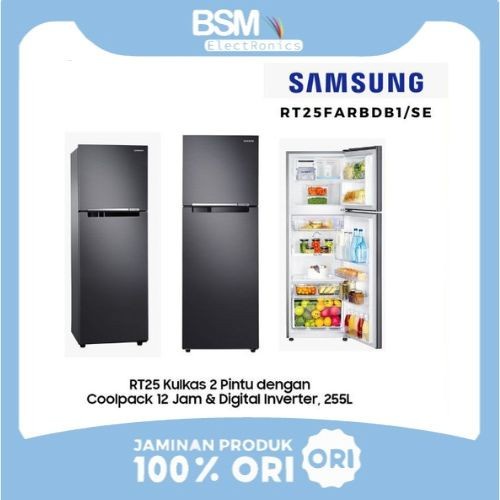 ✨Original Samsung Kulkas 2 Pintu Dengan Coolpack 12 Jam 255L - Rt25Farbdb1/Se Terbatas