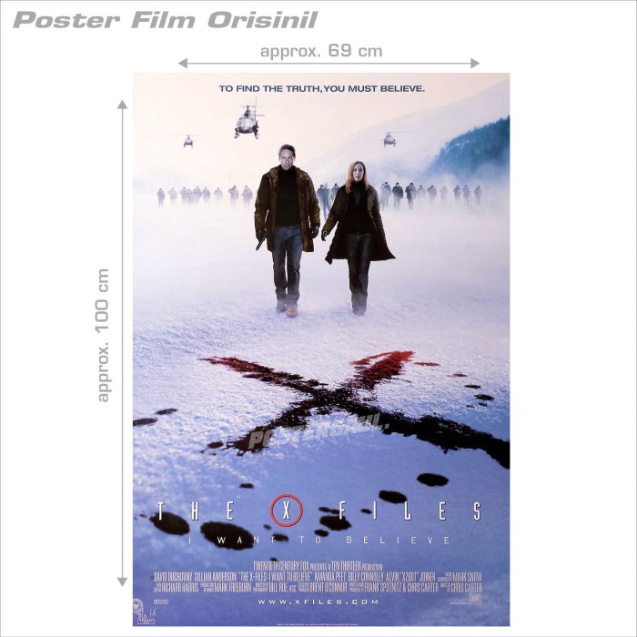 ✅New Ori Poster The X Files: I Want To Believe - Orig Indonesian 1Sh 68X100 Cm Limited