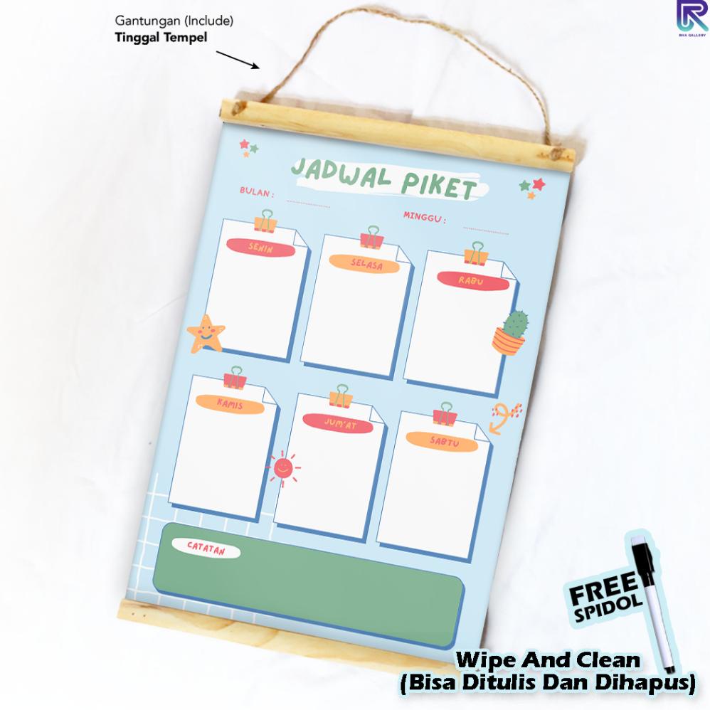 

New RHA Planner List Kayu Jadwal Piket Schedule Kelas Perlengkapan Kelas Papan Board Aesthetic 32x48 cm ,.