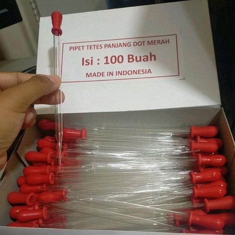 

Big Sale - tetes panjang17cm 1 box isi 100 pcs Dot merah TER BUBLE WRAP