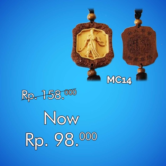 Aksesoris Gantungan Mobil Buddhis Grafir Kayu Dewa Kwan Kong MC14