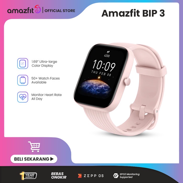NEW AMAZFIT BIP 3 WOMEN SMARTWATCH ORIGINAL TERBARU