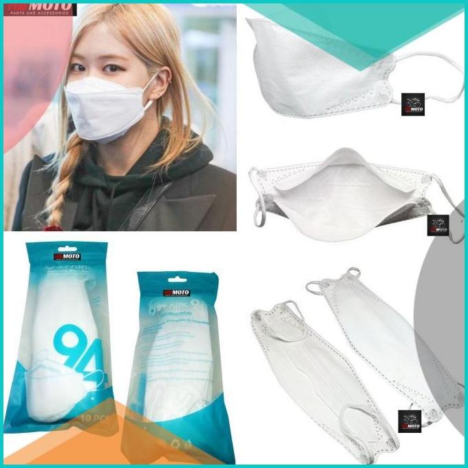 1BOX isi 100Pcs Masker STARK KF 94 EVO(PUTIH) Disposable Face Mask 16n