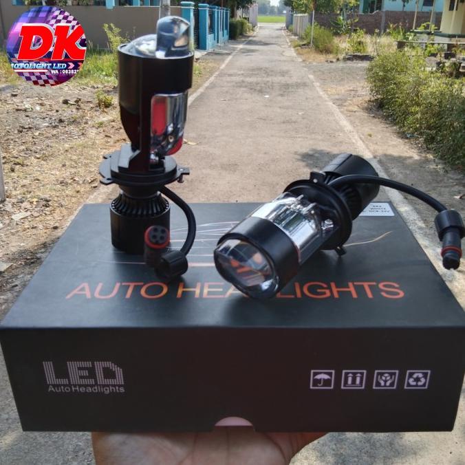 LAMPU HEADLAMP PROJECTOR MINI LENS V9 HRJ ATAU Y7 SOKET H4