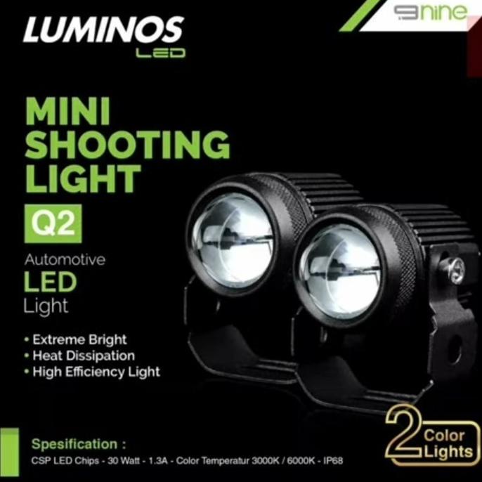 LAMPU TEMBAK LASER 2 WARNA TEMBUS KABUT 9NINE LUMINOS LED Q2