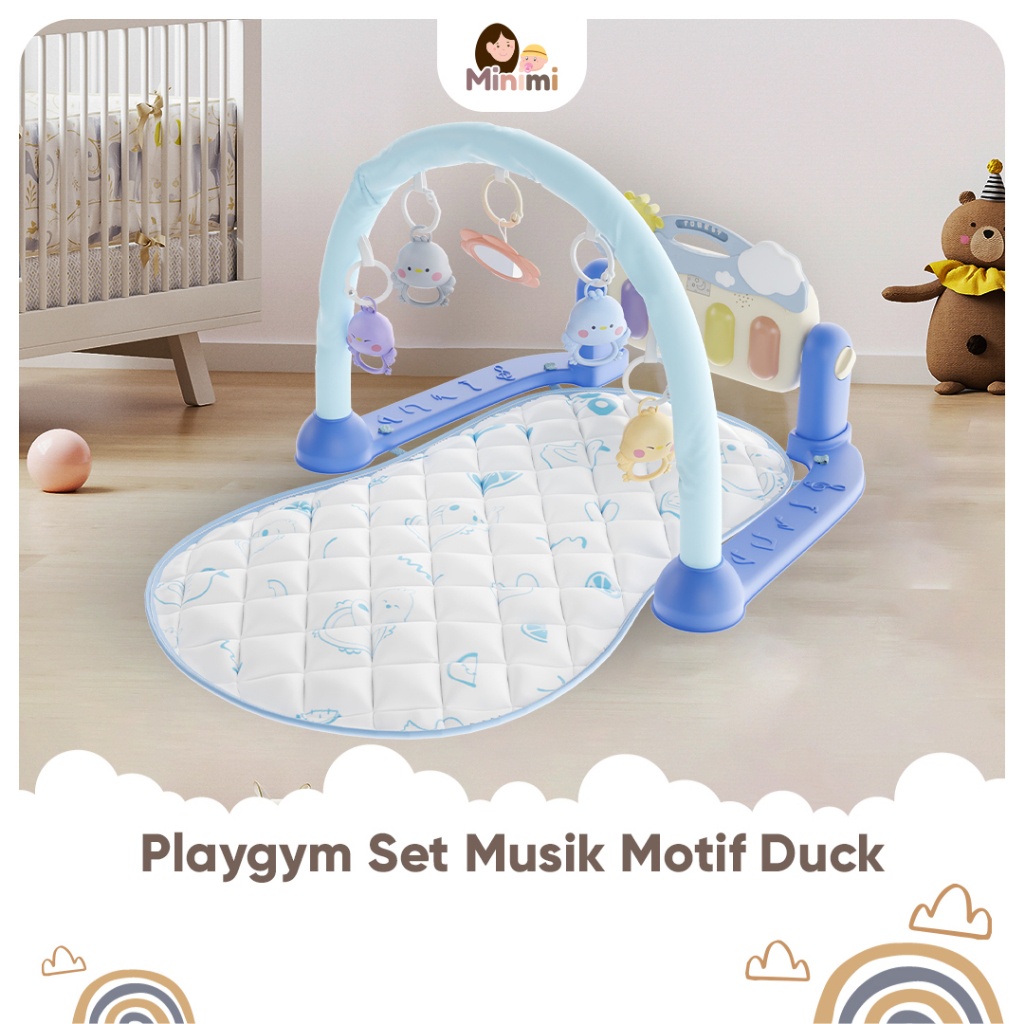 Cod !! Minimi Baby Playgym Playmate Set Music Play Gym Matras Mainan Anak Mainan Bayi Playmate Piano