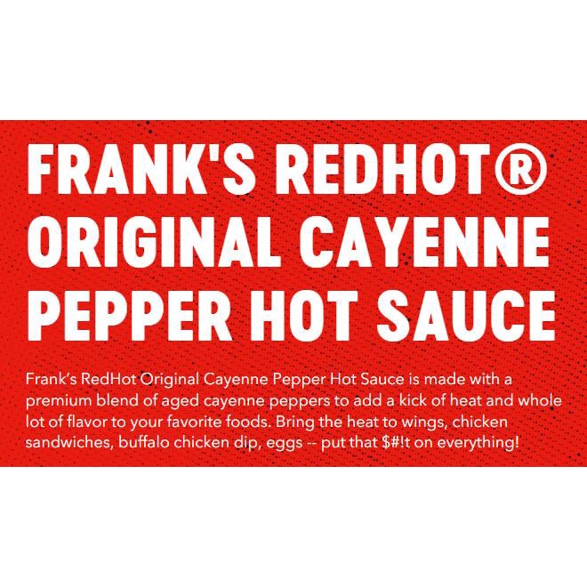 

Franks Red Hot Original Cayenne Pepper Sauce 148 ml Frank's Saus Cabe Best Seller