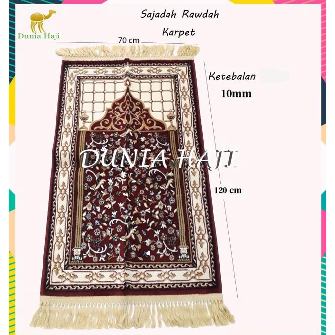 TERLARIS - Sajadah Rawdah Kano Tebal 10 mm Raudah Turkey Raudoh Raudhah Besar