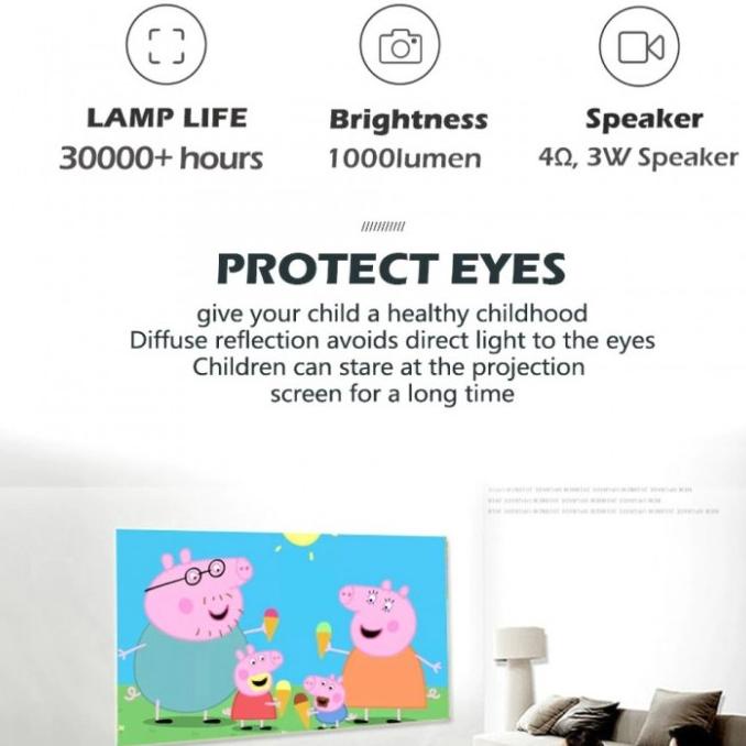 TRANSJEE A2000 - Mini Portable Projector 1000 Lumens - Proyektor Mini